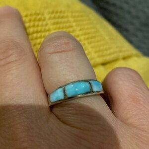 Turquoise and silver ring